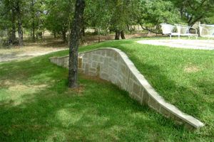 outdoor drainage - stone retaining wall