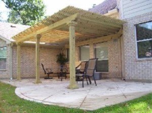 hardscape construction - wood patio cover