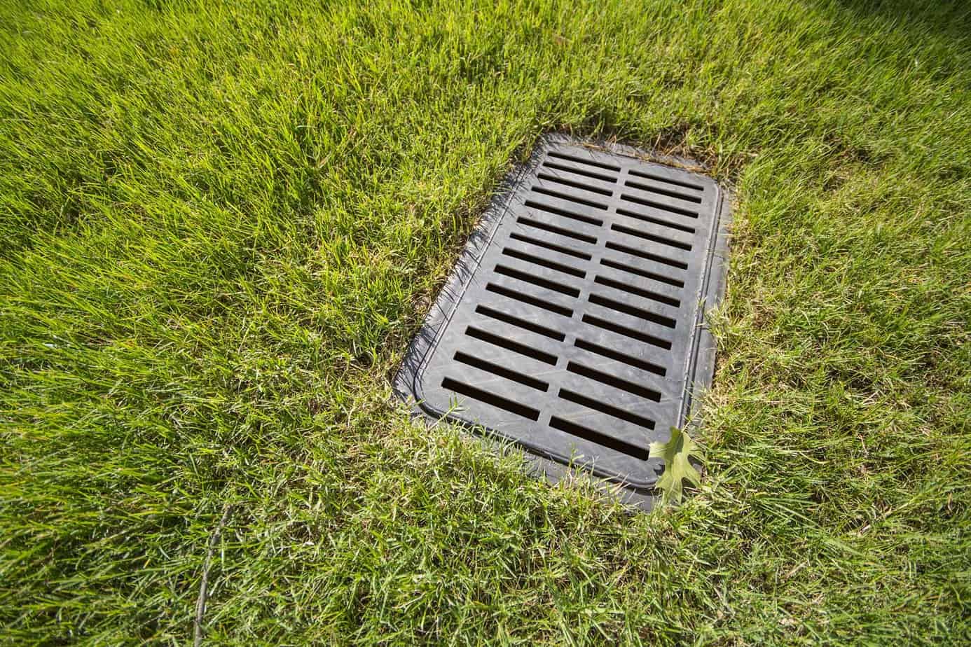 surface drain - surface drain in lawn