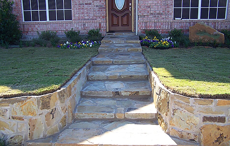 Stone Steps Installation by Circle D Construction in Arlington TX