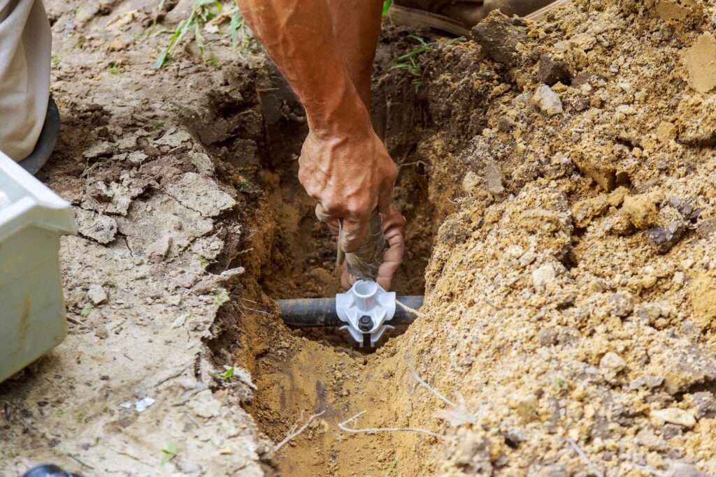 lawn drainage installation